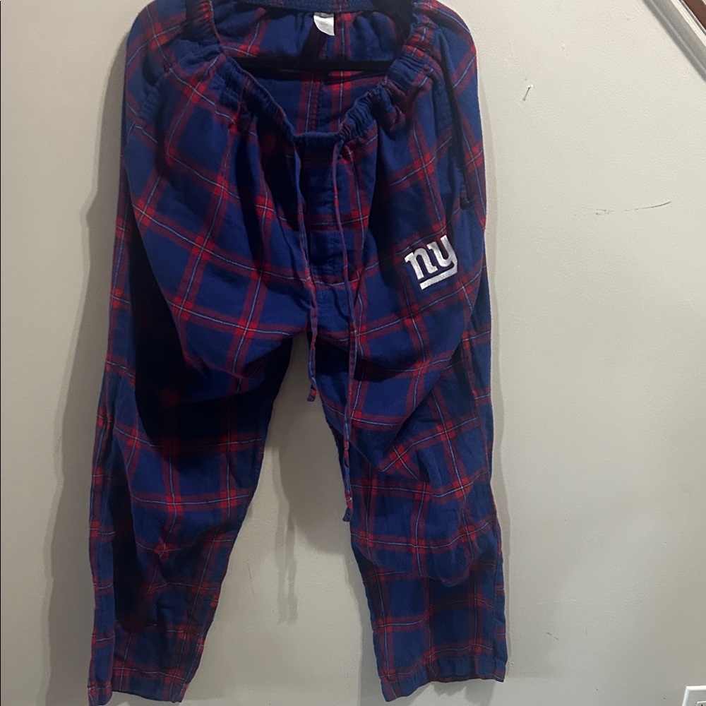 Team Apparel Blue and Red Plaid Sweatpants